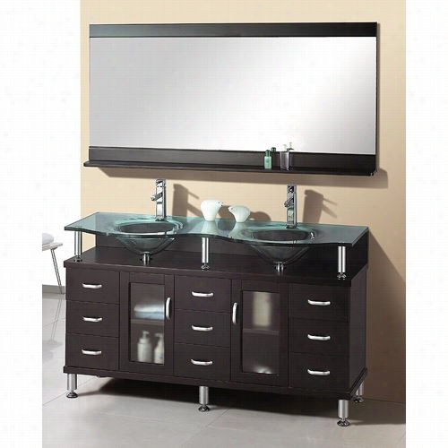 Virtu Usa Md-1 Rocco 611 Inch Esprseso Double Sink Bathroom Vaniy - Vanity Rise To The ~ Of Included