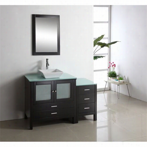 Virtu Usa Ms-4454 Brentford 54"" Single Sink Bathroom Vanity In Espresso - Vanity Top Includedd