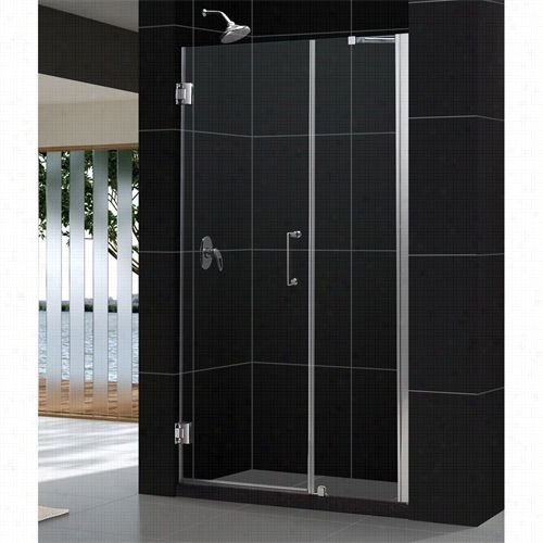 Dreamline Shdr-20477210c Unidooe 47"" - 48"" Frameless Hinged Shower Door With 24"" Side Panel And Support Arm