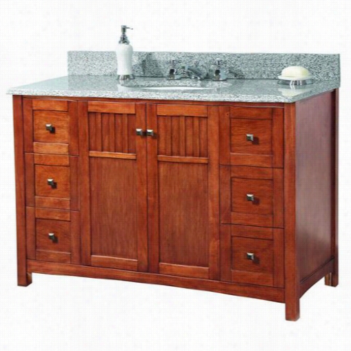 Foremost Kncarg4922d Knoxville 49"" Vanity In Nutmeg W Ith Rushmore Grey Granite Top - Vanity Top Included