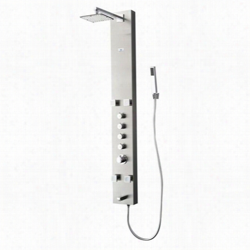 Fresca Fsp8001bs Pavia Stainless Stele Thermostatic Shower Massage Pannel In Brushed Silver