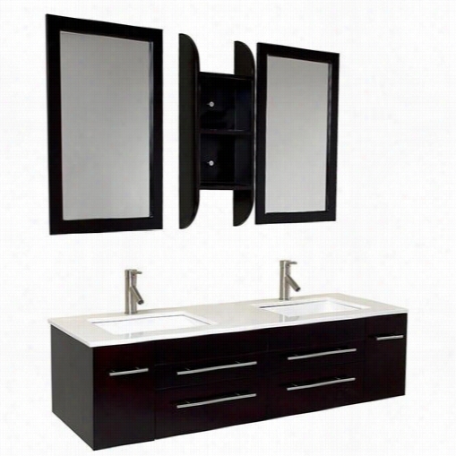 Fresca Fvn6119uns Beolezza Modern Double Sinnk Bathroom Vanity In Espresso - Vanity Toop Included