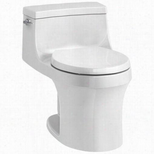 Kohler K-4007 San Souci Ohe Piece Round Fron 1.28 Gpf Toilet With Left Hand Slip Lever