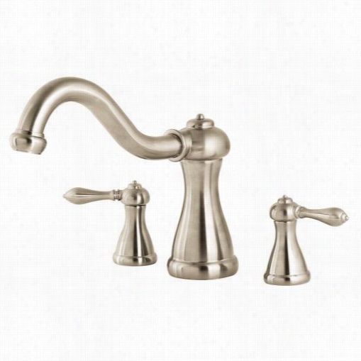 Pfister Rt6-5mxk Marielle Deck Mounted R Oman Tub Faucet In Brushed Nickel