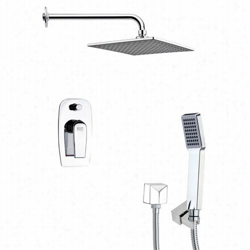 Remer By Anmeek's Sfh6111 Orsin O 2-5/9"" Sq Uare Contemporary Shower System In Chrome With 4-4/7""h Diverter