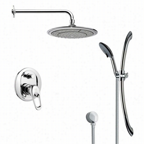 Rsmer By Nameek's Sfr7039 Rendino Recent Round Rain Shower Faucet In Chrome With Hand Shower And 4""w Diverter