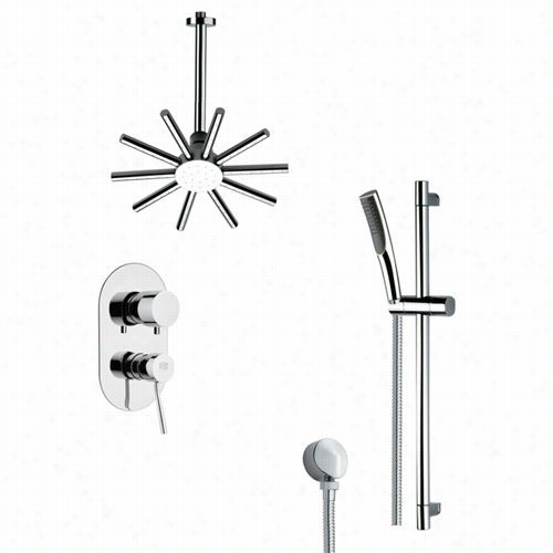 Remer By Nameek's Sfr7089 Rendino Sleeek Shower Faucet In Chrome With Hand Shower And 27-1/6"&quto;h Shower Slidebar