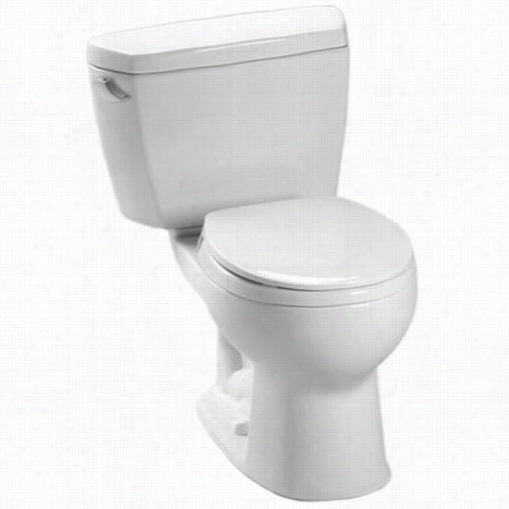 Toto Cst743sr Round Drake Two Piece Toiletw Ith Right Hand Trip Lever 1.6 Gpf