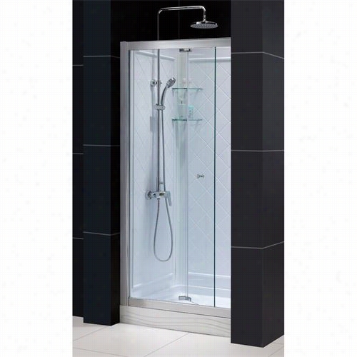 Dreamline Dl-6129c-01cl Butterfly 32"" X 32"" Single Threshold Base Shower Ppackage