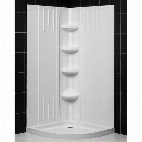 Dreamline Dl-6143-01 Slimline 36"" X 36"" Quarter Rooundbase Shower Package