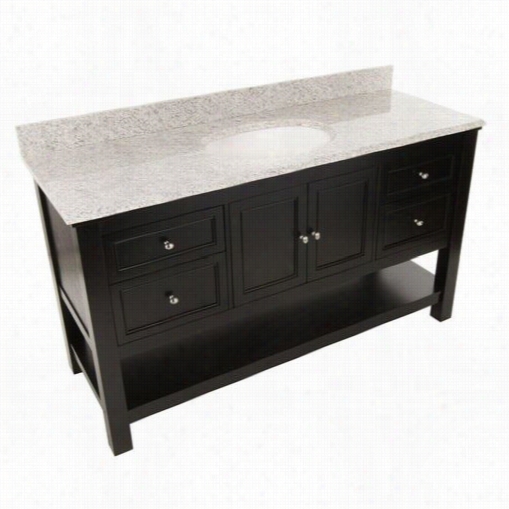 Foremost Gaea6022d1ght Gazette 61"" Vanity In Espresso With Golden Hill Granite Top And Single Bowl - Vanity Top Included