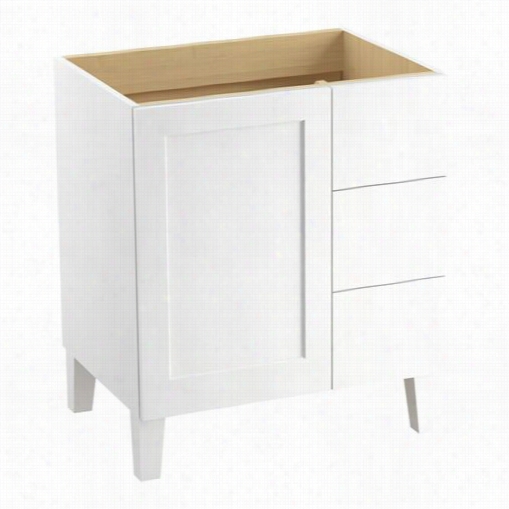 Kohler 99530-lgr Poplin 30"" Legs Vanity Cabinet Only With 1 Door And 3 Drawers On Right