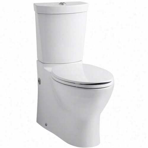 Kohler K-3654 Persuade Vitreous China 1.6 Gpf Dual Flush Elongated Pair Piece Toilet With Supply Line Without Seat