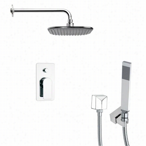 Remer By Nameek's Sfh6035 Orsino 2-1/6"" Sqiare Shower Faucet In Chrome With Hand Shower And 4"&qjot;d Diverter
