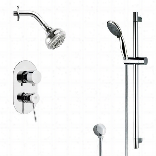 Remer By Nameek's Sfr7198 Rendino Sleek Rain Shower  Faucet In Chrome With 27-1/6"&qut;h Shower Slidebar