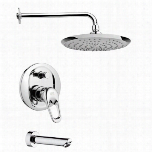 Remer By Namek's Tsf2235  Peleo Sleek Tub And Rain Shower Faucet Setin Chrome With 4-2/7q&uot;"w Diverter