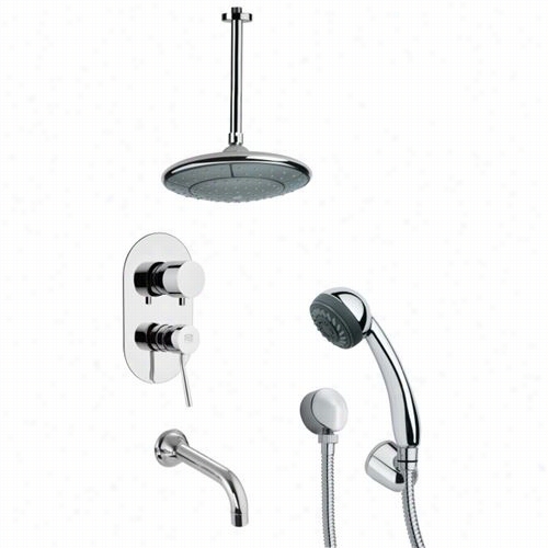 Remer By Nameek's Tsh4004 Tyga Tub And Shower Faucet Et In Chrome Withh Hand Shower And 2-5/9""w Tub Spout