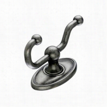 Top Knobs Ed2apc Edwardian Bbat Dhouble Hook With Oval Backkplate In Antique Pewted