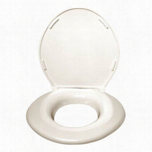 Comfort Seatss 2445646-2cr Big John Oversized Toilet Seaat In Cream With Closed Fron Tand Cover