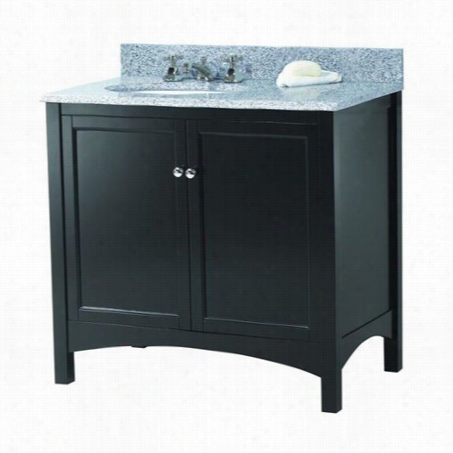 Froemost Treana3722lb Haven 37"" Vanity In Espresso With Napoli Granite Top With Left Offset Bas In - Vanity To Pncluded
