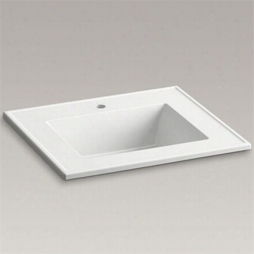 Koher  277-1 Ceramic/i Mpressions 25"" Rectangular Vanity Op Bathroom Be Depressed With Single Faucet Hole