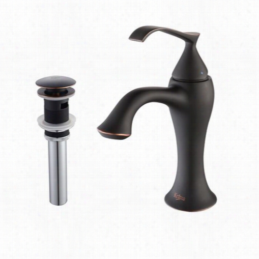 K Raus Kef-15001-pu16orb Ventus Single Lever Basin Faucet And Pop-up Drain With Superabundance In Oil Rubbed Bronze