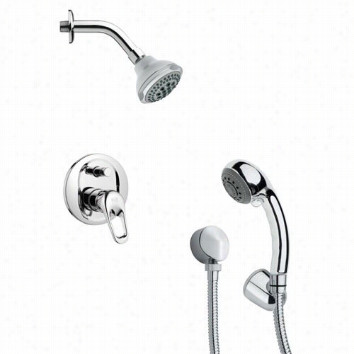 Remer B Y Namsek's Sfh6175 Orsino 3-1/3"" Contemporary Round Shower Faucet In Chrome Wit H Handheld Shower And 4-1/2""h Diverter