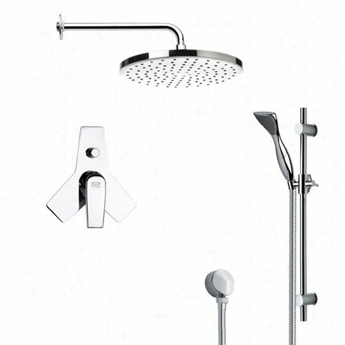 Remer By Nameek's Sfr7047 Rendino Round Shower Faucet Set In Chrome With 27-5/9""h Shower Slidebar