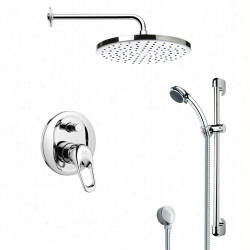 Remer By Naemek's Sfr6049 Rendino Round Shower Faucet Set In Chrome With  23-5/8""h Shower Slidebar