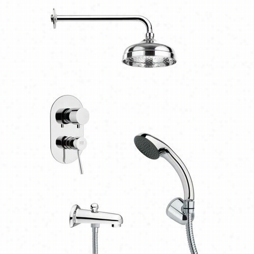 Remer By Nameek's Tsh4028 Tyg Acontemp Orary Round Shower System In Chroje With 3-1/3"&qout;w Handheld Shower