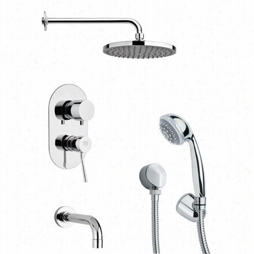 Remer From Nameek's Tsh4150 Tyga Soothe Ub An Dshwoer F Aucet In Chrome With 9&quto;"h Handheld Shower