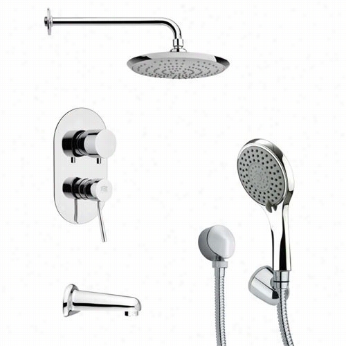 Remer By Nameek's Tsh4163 Tyga Modern Tub And Showsr Faucet Predetermined In Chrome Witj Hand Shower And5 -1/2"" ;w Handheld Shower