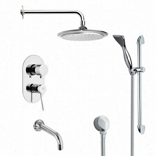 Remer By Nameek's Tsr9042 Gapiano Modern Rain Shower System In Chrome With 28-1/7""h Shower Slidebar