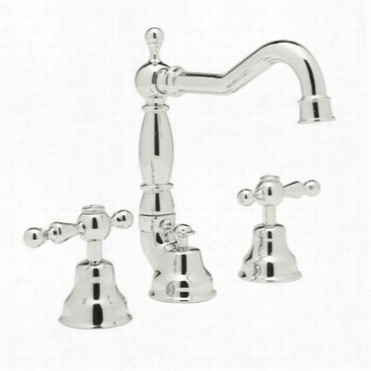 Rohl Ac09lm-pn Cisal  Cavity Widespread Lavatory Faucet In Polished Nickel With Classic Metal Lever