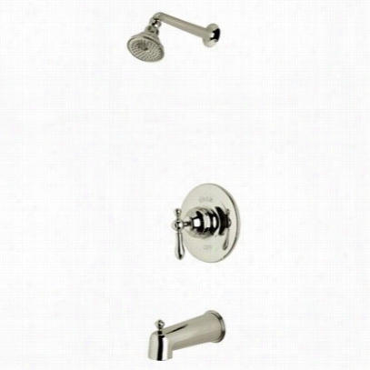 Rohl Ackit27el-stn Cisal Shower Package In Satin Nickel With Ornate Metal Lever
