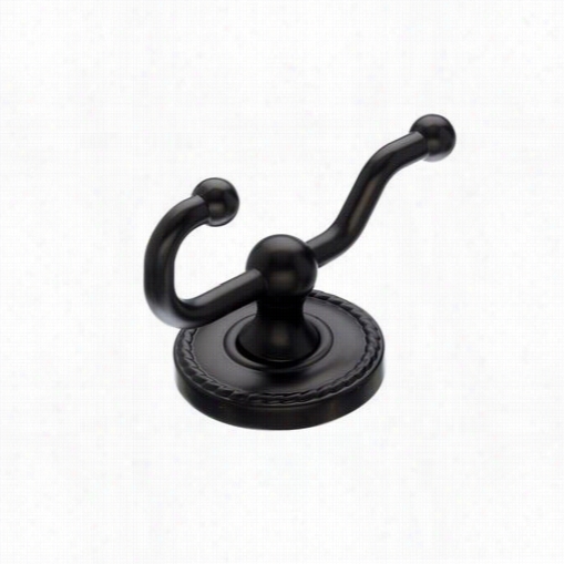 Top Knobs Ed2orbf Edwardian Bath Double Hook With Rope Backplatei N Oil Rubbed Bronze