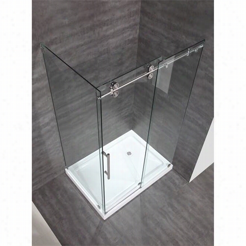 Aston Sen979-tr 48"" X 35&uot;" X 77-1/2"" Completely Framelss Slidin Shower Enclosur Ewith Right Shower Base