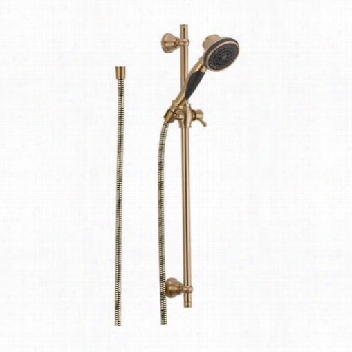 Delta 57021-cz Multi Function Slide Bar Handshower With Straight Handle In Champagne Bbronze