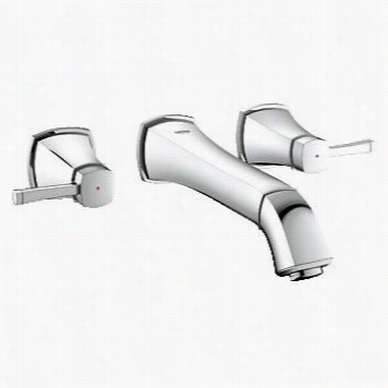 Groeh 20416 Grandera Wall Mounted Bathroom Faucet - Less Pop-up Drain