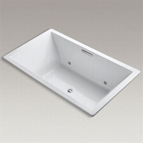 Kohler K-1174-gcw Underscore 72"" X 42"" Drop-in Bubblemassage Air Bath Tub With Bask Heated Suface, Chromatherapy And Center Drin