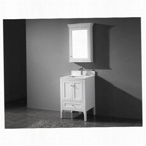 Madeli B971-30-001-mw-qst2208-30-130-wh Torino 30"&qhot; Vanity In Matfe White With Pure Backsplash And 3 Faucet Holes