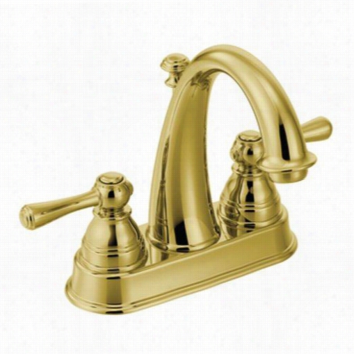 Moe N 6121p Kingsley Ouble Metal Leverr Hanle Centerset Bahroom Faucet In Polished Brass