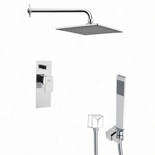 Remer By Nameek's Sfh66112 Orsiino 2-5/9"" Adjusted Modern Shower System In Chrome With 6-1/9""h Div Erter