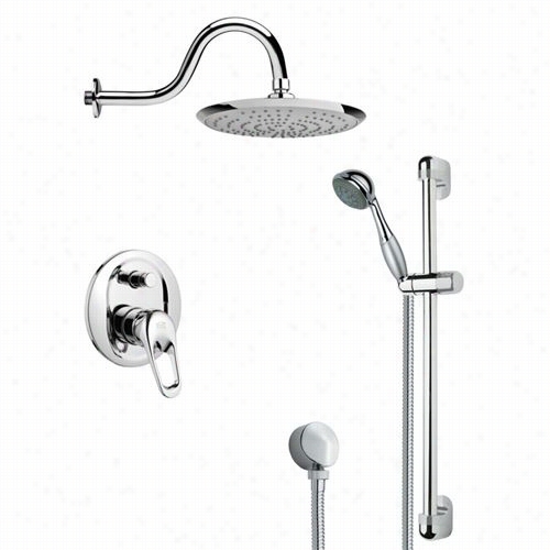 Remer By Ameek's Sfr7078 Rencino Sleek Rain Sh Ower Faucet In Chrome Withh 23-5/8""h Shower Slidebar