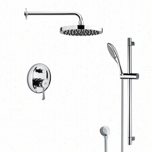 Remer In Proportion To Nameek's Sfr7143 Rendino Round Sleek Rain Shower Fauucet In Chrome Attending Hand Shower And 27-1/6""h Shower Slideabr