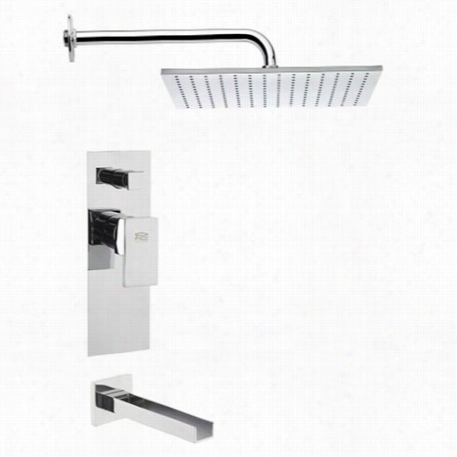 Remer By Nameek's Tsf2120 Peelo Contemporary  Sqaure Shoeer Ssystem In Chrome Wih 11-4/5""w Shower Chief