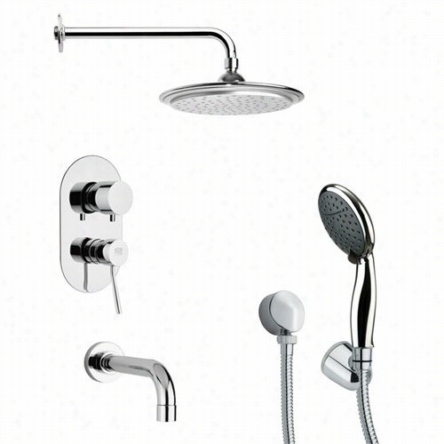 Remer By Nmeeek's Tsh4045 Tyga T Ub And Shower Faucet Set In Chrome With 2-5/9""w Mluti Functi On Hand Shower
