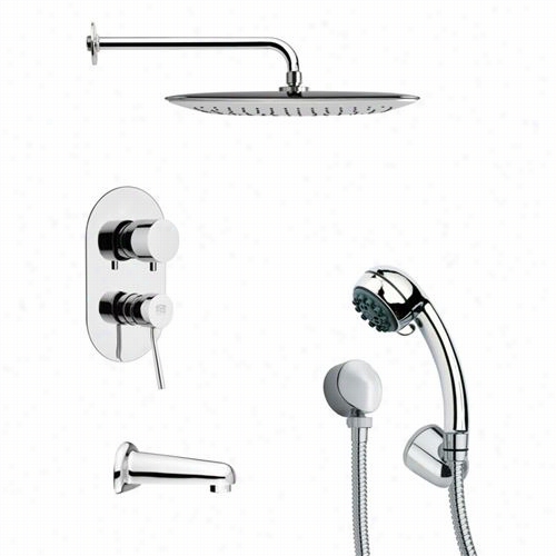 Remer By Nameek's Tsh4054 Tyga Tub And Shower Faucet Set I Chrome Witg Multi Function Handheld Shower