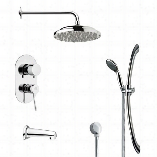 Remer By Nameek's Tsr9052 Galiano Sleek Rain Shower System In Chrme With 27-5/9&qu Ot;"h Shower Slidebar