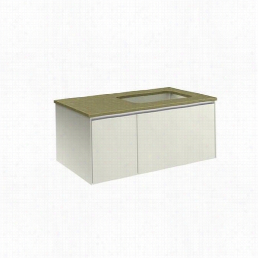 Robern Vd36brl22 36"" Two Drawer  Deep Vanity In Beach With Right Sink And Nightlight